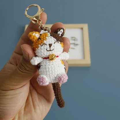 Small Cat Crochet Keychain Cute Kitten Bag Charm