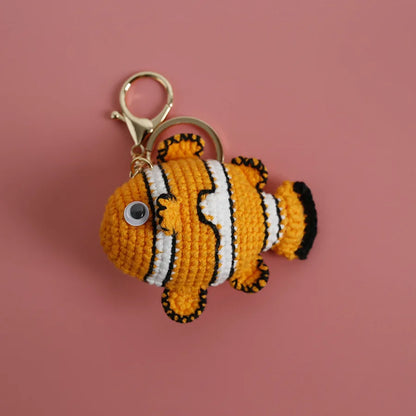 Ocean Animal Crochet Keychain Tropical Fish Bag Charm