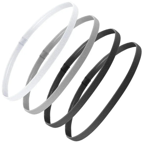4-Pack Non-Slip Elastic Sports Headbands for Men & Women