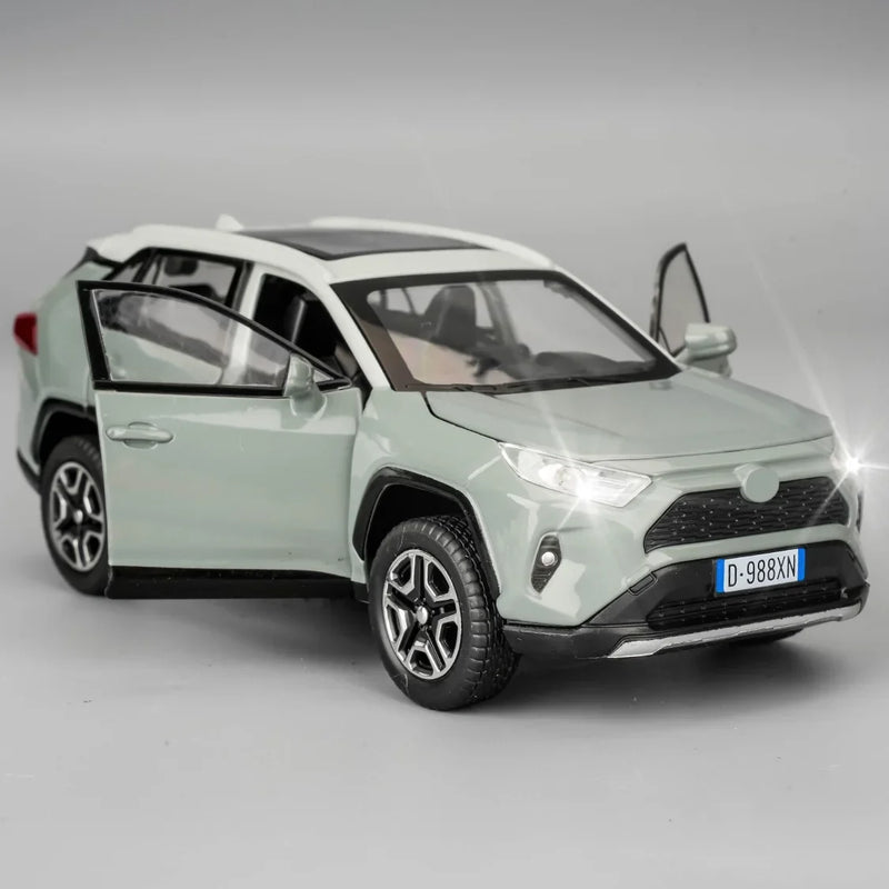 RAV4 Diecast Toy Car with Light & Sound – Alloy Model Vehicle Toy