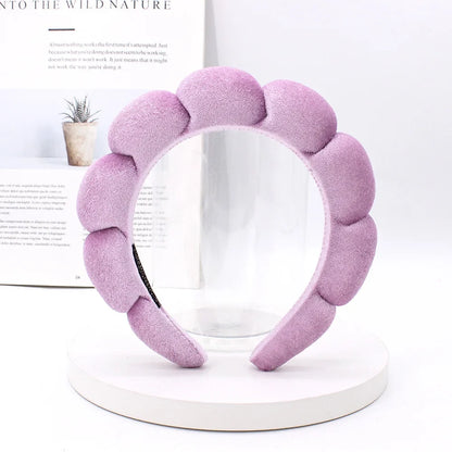 Velvet Sponge Spa Headband for Face Washing & Skincare