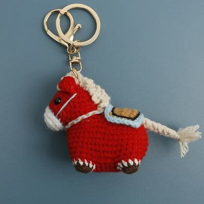 Funny Zebra Crochet Keychain Sheep Animal Bag Charm