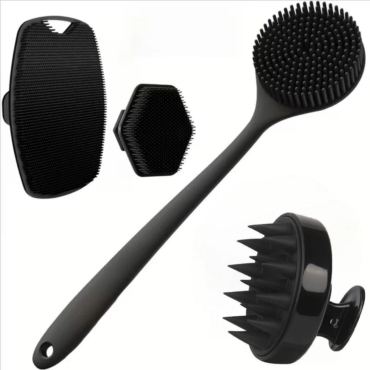 Silicone Body Scrubber Set 4PCS Exfoliating Bath Brushes