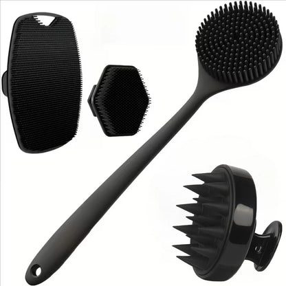 Silicone Body Scrubber Set 4PCS Exfoliating Bath Brushes