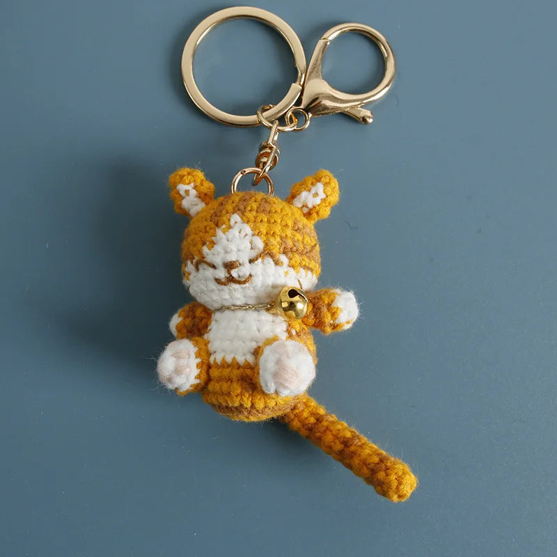 Small Cat Crochet Keychain Cute Kitten Bag Charm