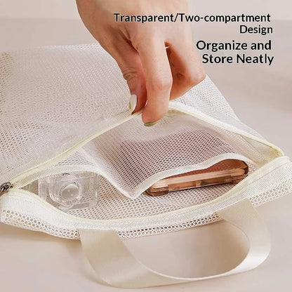 HOMEFISH Mesh Makeup Toiletry Storage Bags Handbags Portable Travel Washing Body Shower Tools Organizer Hanging Organizer Pouch