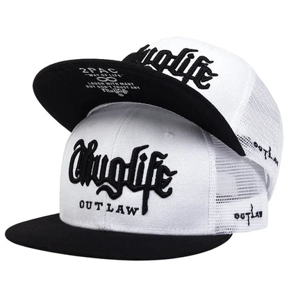 Thug Life Embroidery Snapback Baseball Cap for Streetwear Style