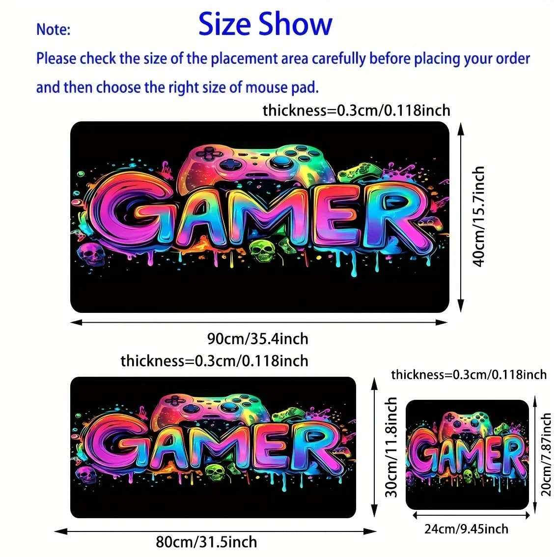 Gamepad Pattern Mouse Pad Large Gaming Mousepad XXL Gamer Keyboard Pads Office Laptop Desk Mats Non-Slip Rubber Home Table Mat