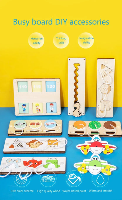 Busy Board Accessories DIY Montessori Wooden Lock Set