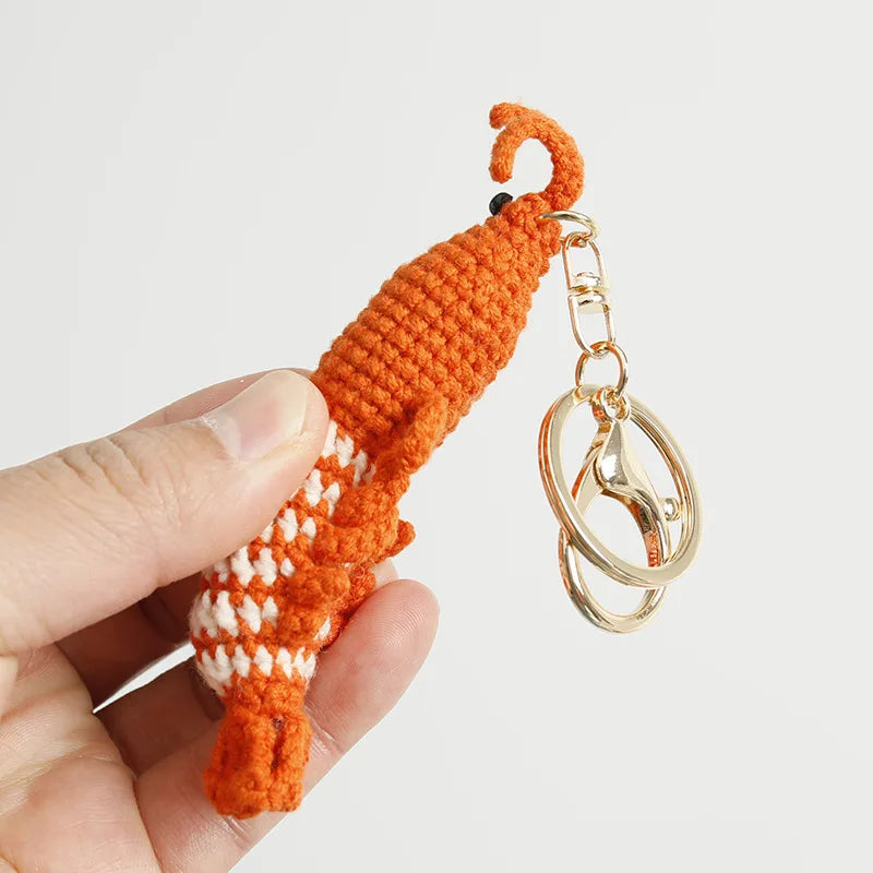 Funny Squid Crochet Keychain Cute Ocean Bag Charm