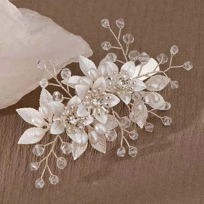 Pearl Flower Bridal Hair Comb for Women