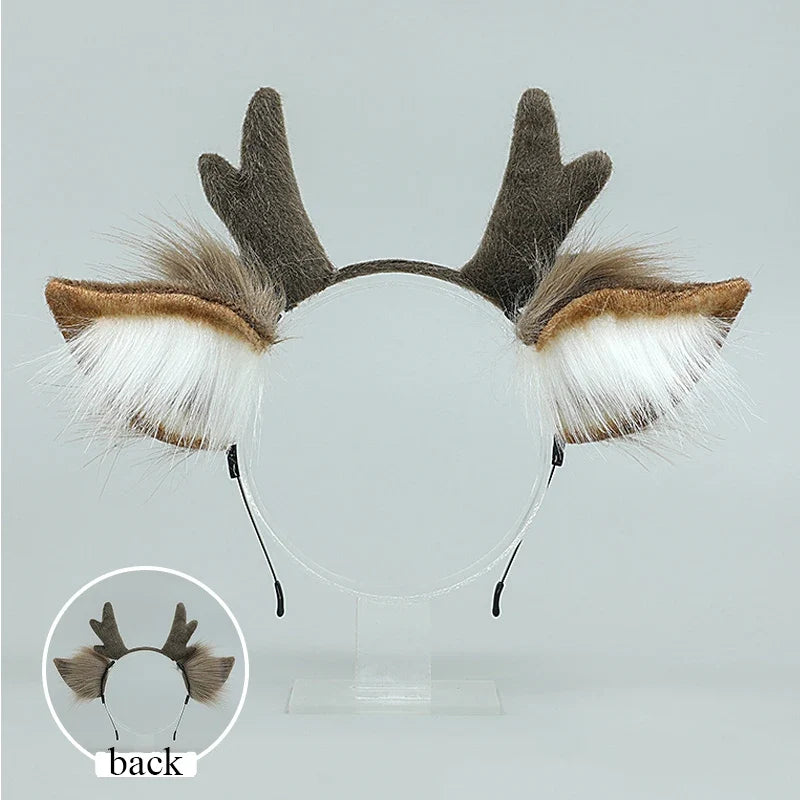 Cute Plush Deer Antler Headband for Women