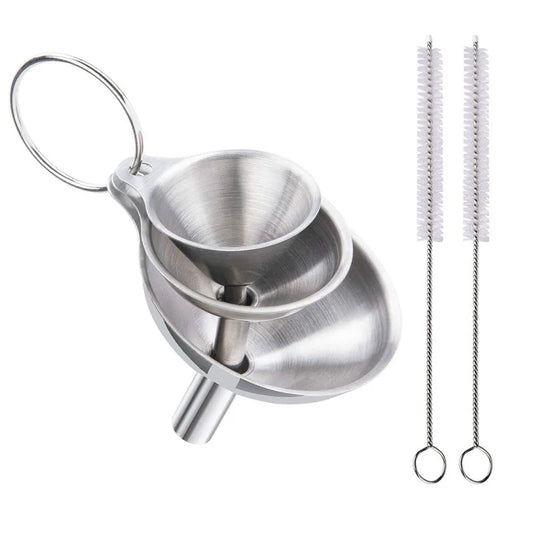3–5 Pcs Stainless Steel Kitchen Funnel Set – Food Grade Bottle Filling & Spice Transfer Tool