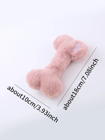 Love Bone Plush Squeaky Dog Toy for Interactive Chewing and Play