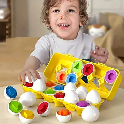 Color & Shape Matching Egg Toy Set – Montessori Learning Puzzle