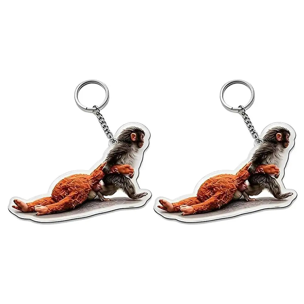 Funny Crochet Monkey Keychain Cute Backpack Bag Charm