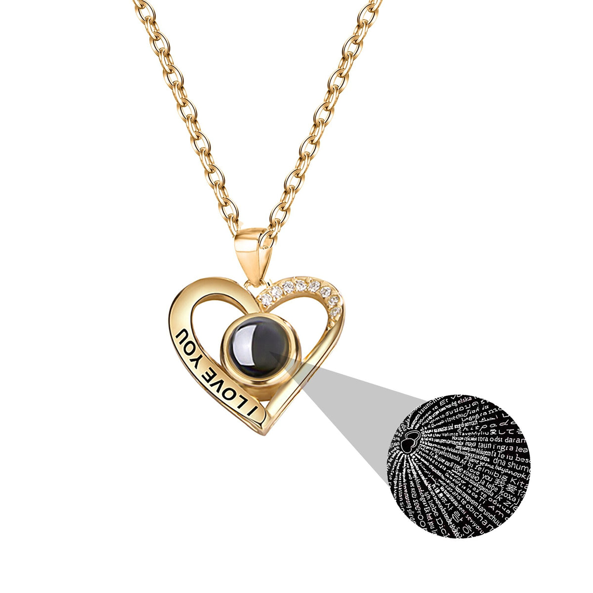 Love projection necklace with customizable photos Pendant Necklace