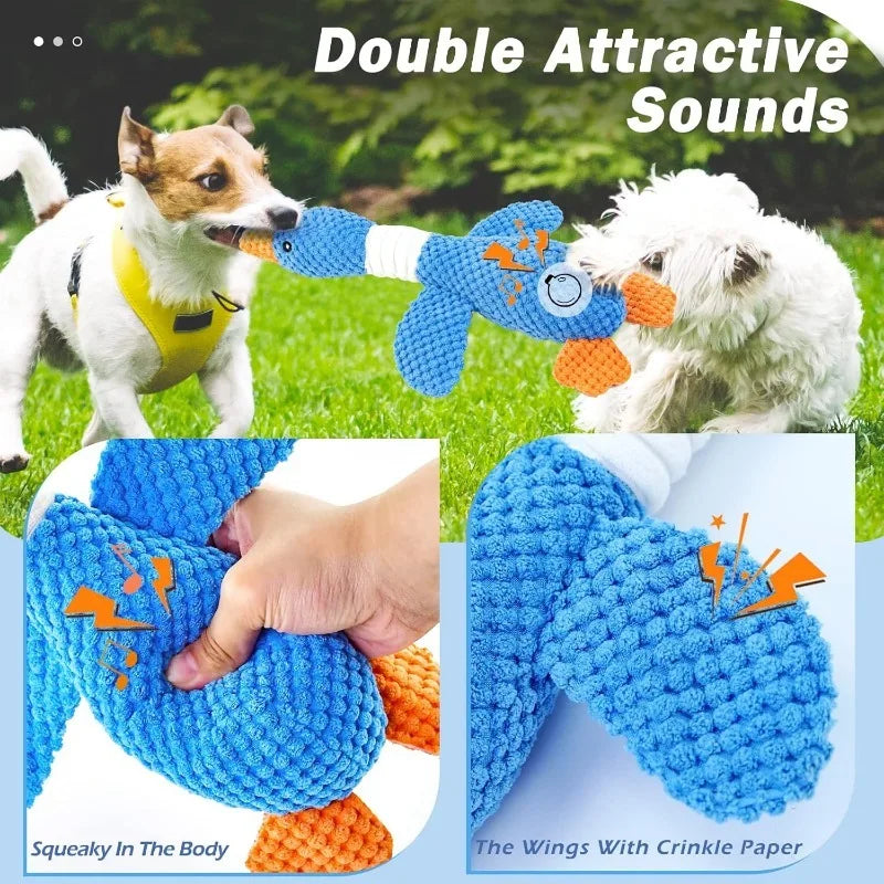 Interactive Plush Squeaky Dog Toy for Aggressive Chewers Play