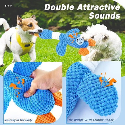 Interactive Plush Squeaky Dog Toy for Aggressive Chewers Play