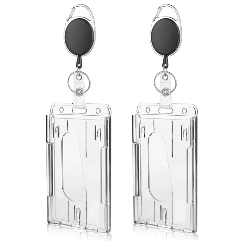 Retractable ID Card Holder Transparent Badge Holder Case
