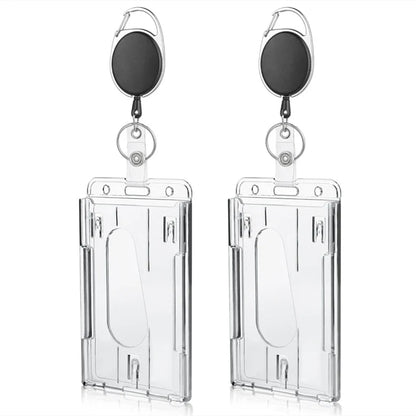 Retractable ID Card Holder Transparent Badge Holder Case