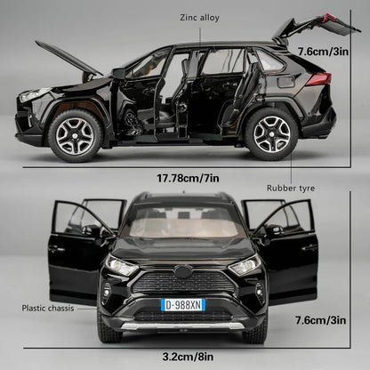 RAV4 Diecast Toy Car with Light & Sound – Alloy Model Vehicle Toy
