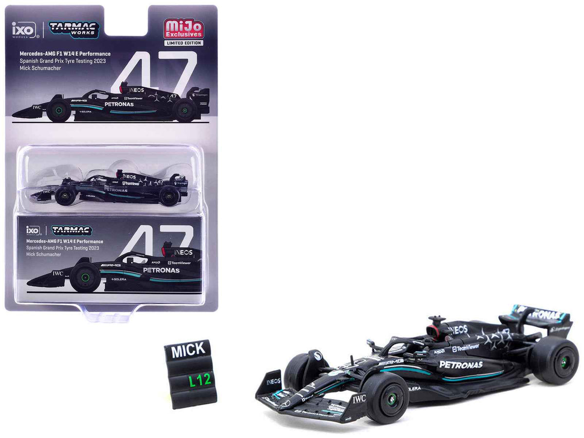 Mercedes-AMG F1 W14 E Performance #47 Mick Schumacher Formula One F1 "Spanish GP Tyre Testing" (2023) with Pit Board "Global64" Series 1/64 Diecast Model by Tarmac Works