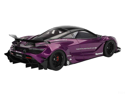 McLaren 720S "LB-Works" Purple Metallic with Black Top 1/18 Model Car by Top Speed