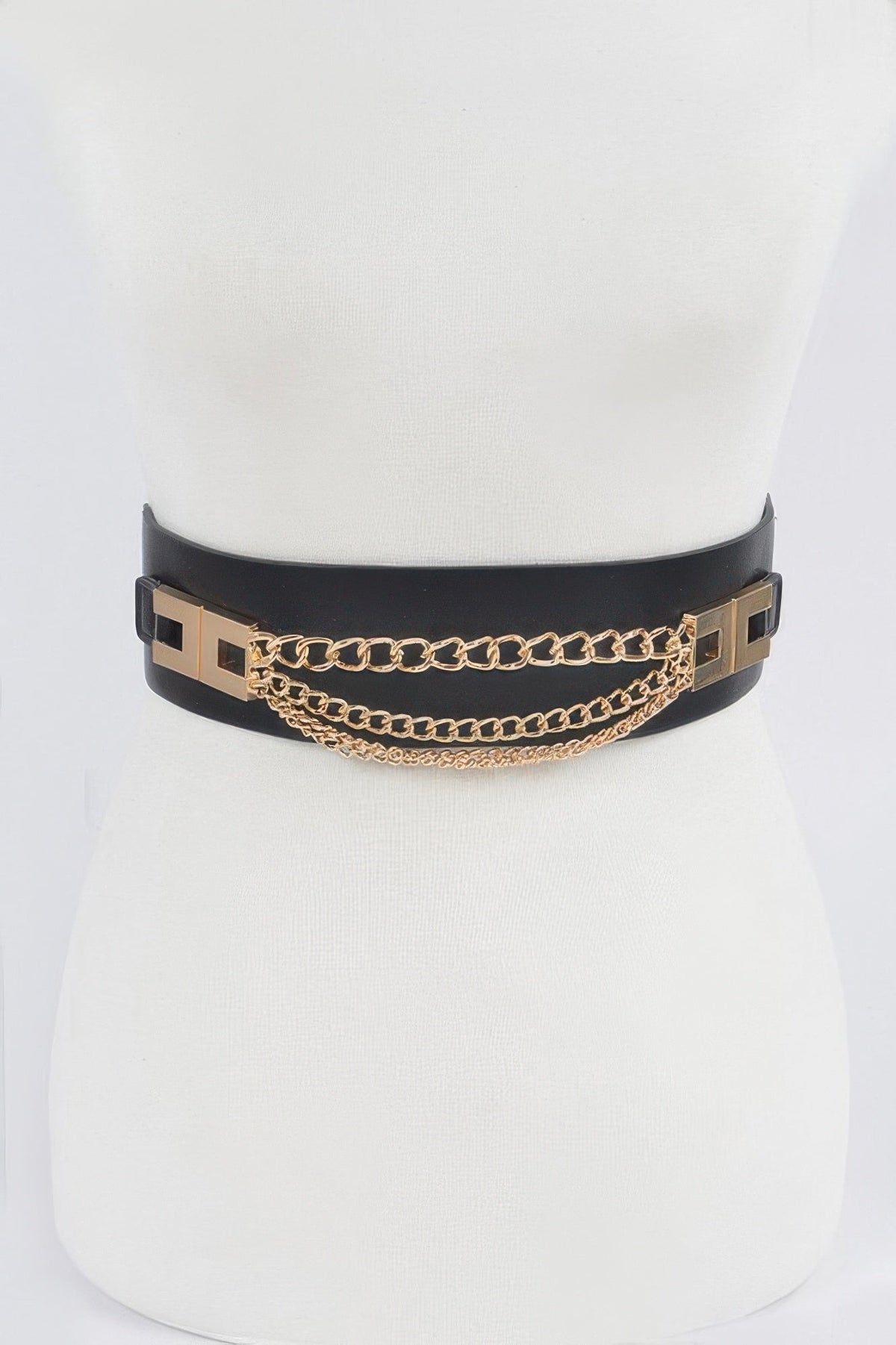 Multi Layered Chain Plus Size Elastic Belt