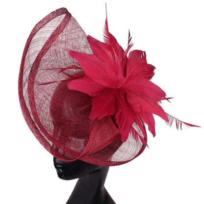 Fan-shaped Handcrafted Linen Headpiece