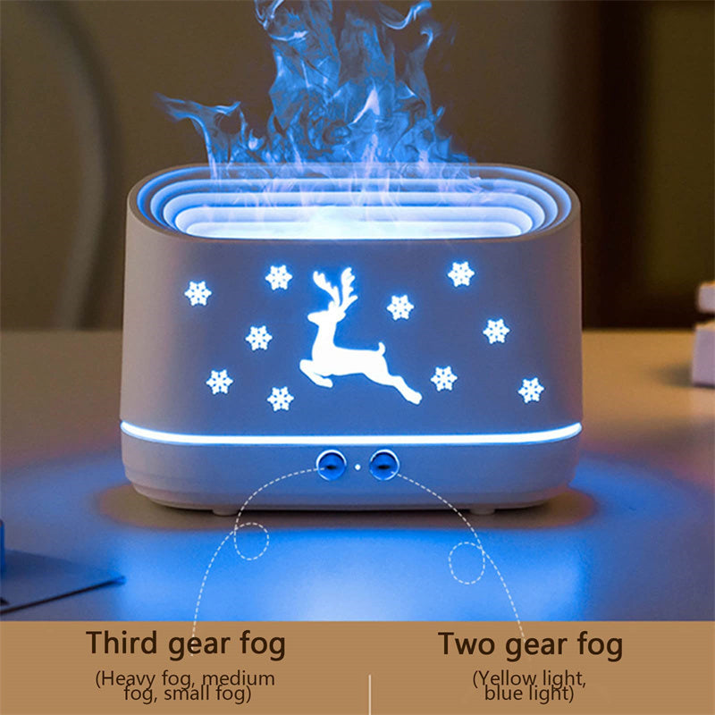 Elk Flame Humidifier Diffuser Christmas Lamp