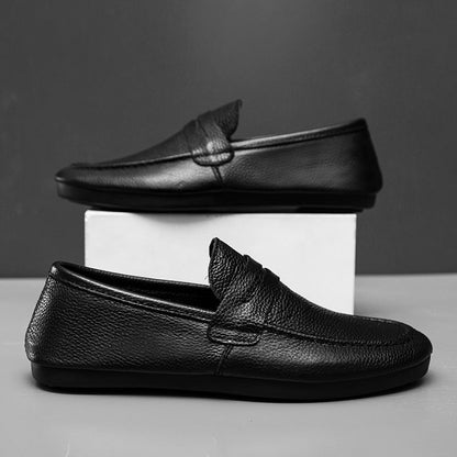 Mens Loafers, Soft Leather Slip-on Casual Shoes