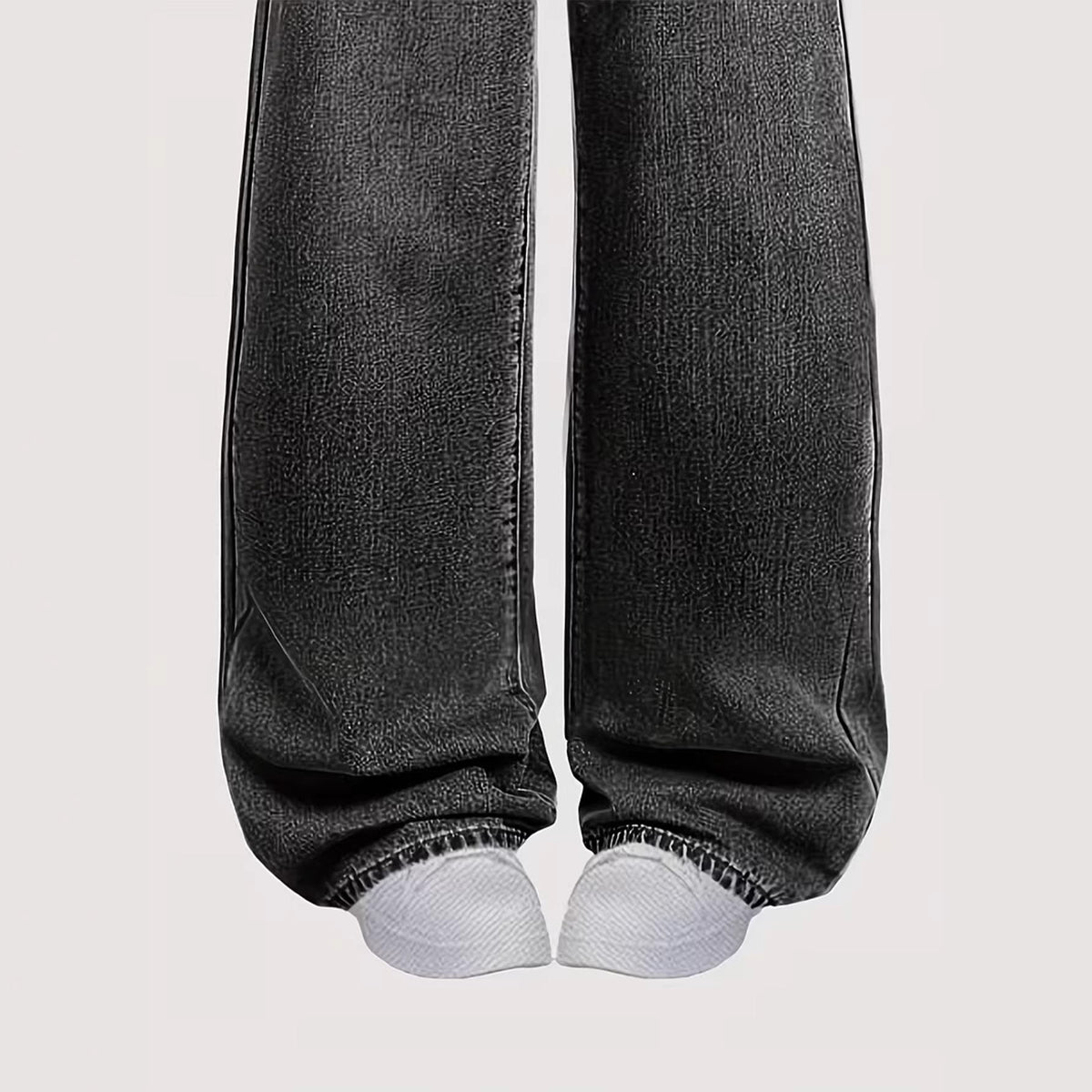 Loose-fitting Straight-leg Casual Denim Pants For Girls