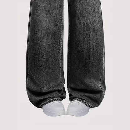 Loose-fitting Straight-leg Casual Denim Pants For Girls