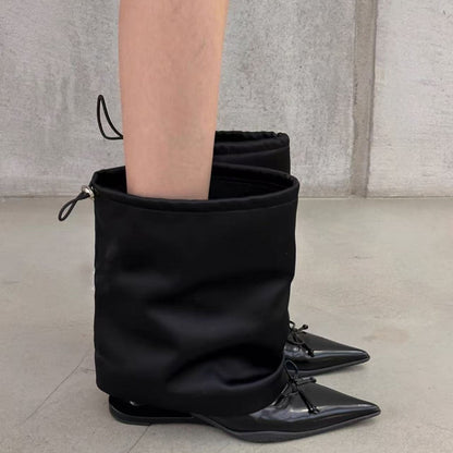 Women's Niche-design Black Wedge Ankle Boots
