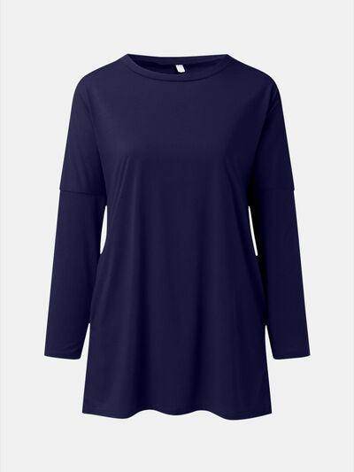 Full Size Round Neck Long Sleeve T-Shirt for Women