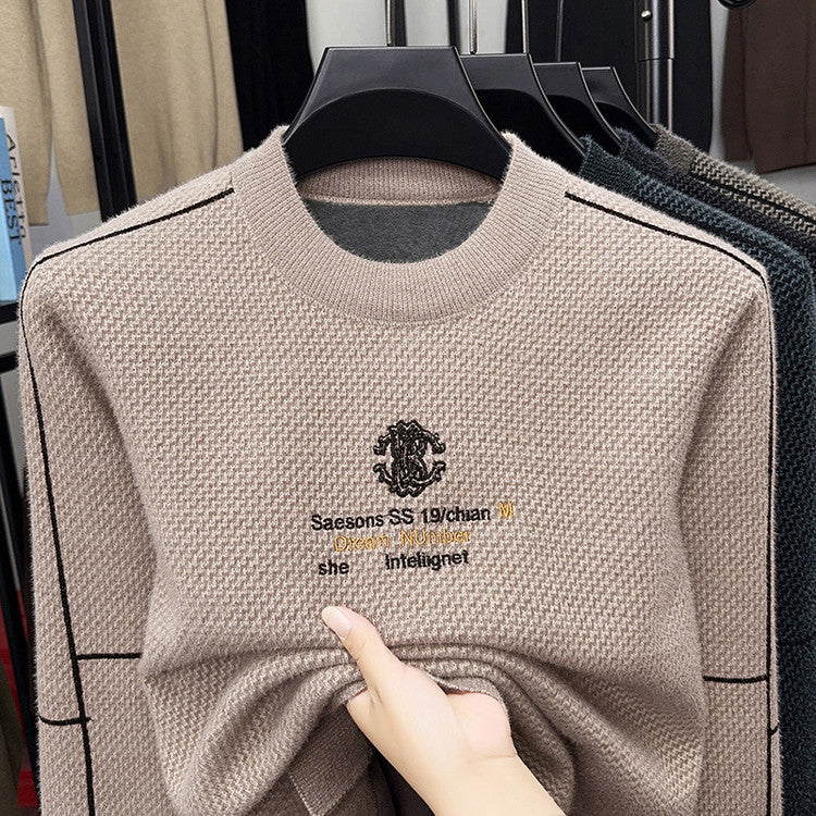 Thickened Warm Crew-neck Casual Knit Sweater