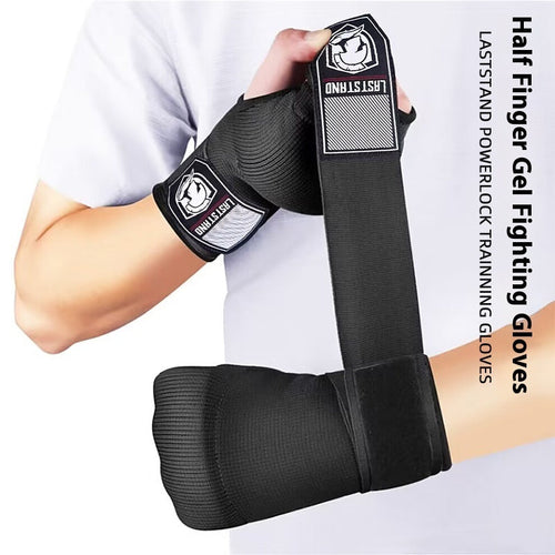 Gel Half Finger Boxing Gloves Hand Bandage