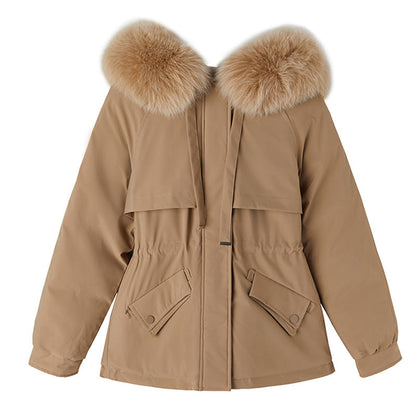 Large Fur Collar Mid Length Pie Overcoming Women