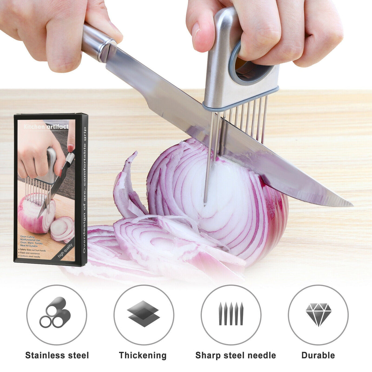 Stainless Steel Onion and Tomato Holder Slicer