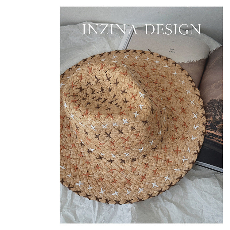 Retro Western Cowboy Style Straw Hat