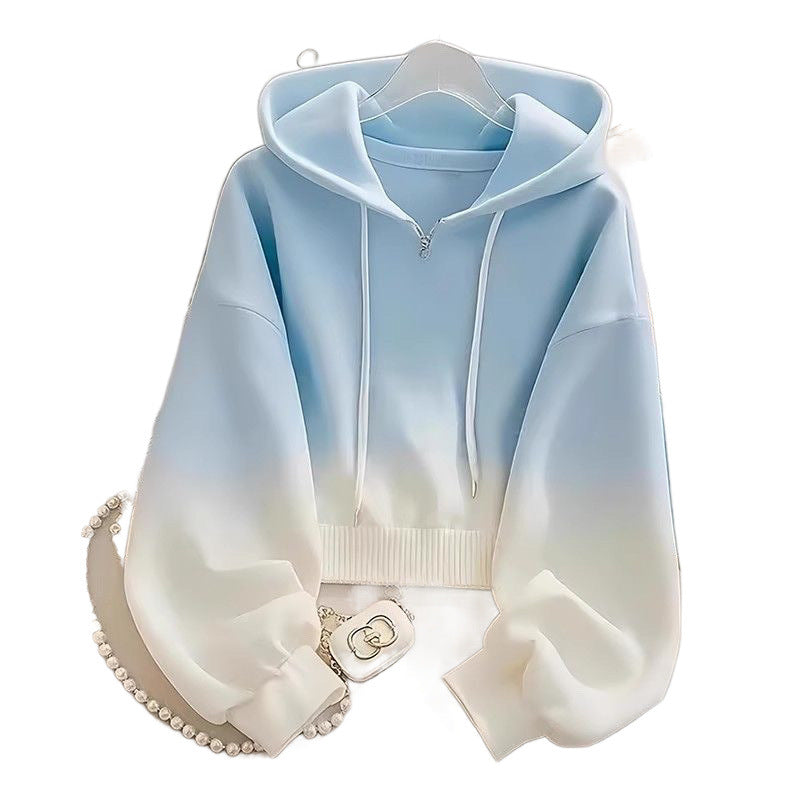 Plus-size Loose Hooded Sweatshirt Women's Top