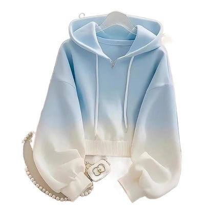 Plus-size Loose Hooded Sweatshirt Women's Top