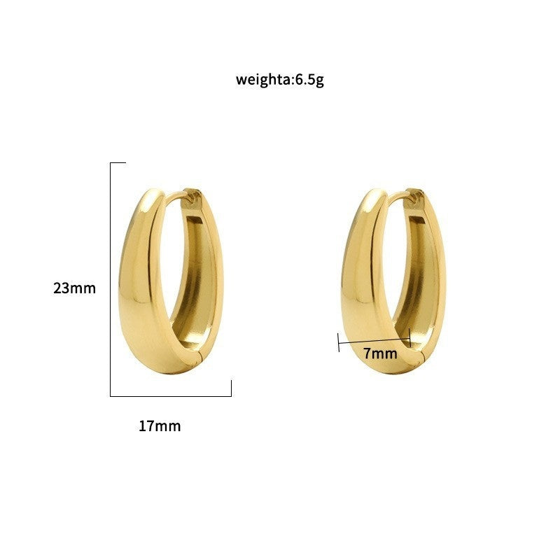 Simple And Versatile Ladies' 316 Stainless Steel Earrings