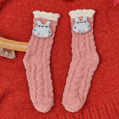 Coral Socks For Children In Autumn And Winter
