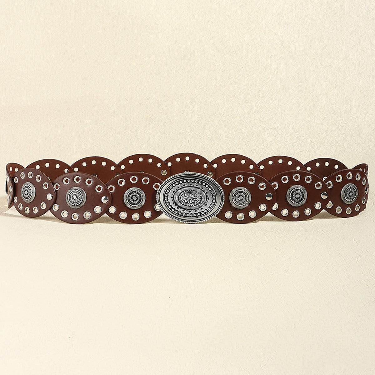 Stylish Oval PU Belt for Men and Women Casual Wear