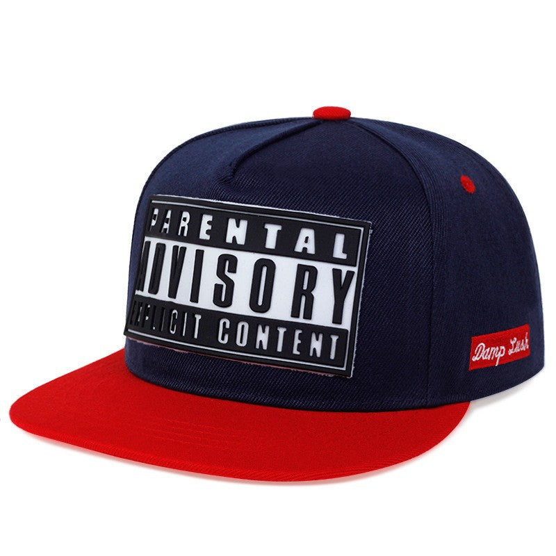 Plain-brim Baseball Cap Adjustable Trendy Lettered Hip-hop Snapback