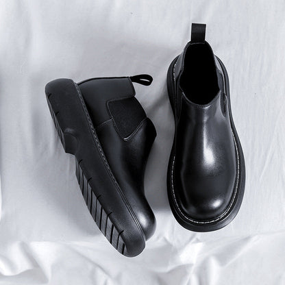 Martin Boots Black And Round Thick-soled Men