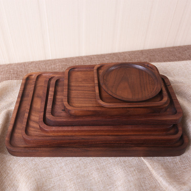 Japanese Style Black Walnut Rectangular Dinner Plate