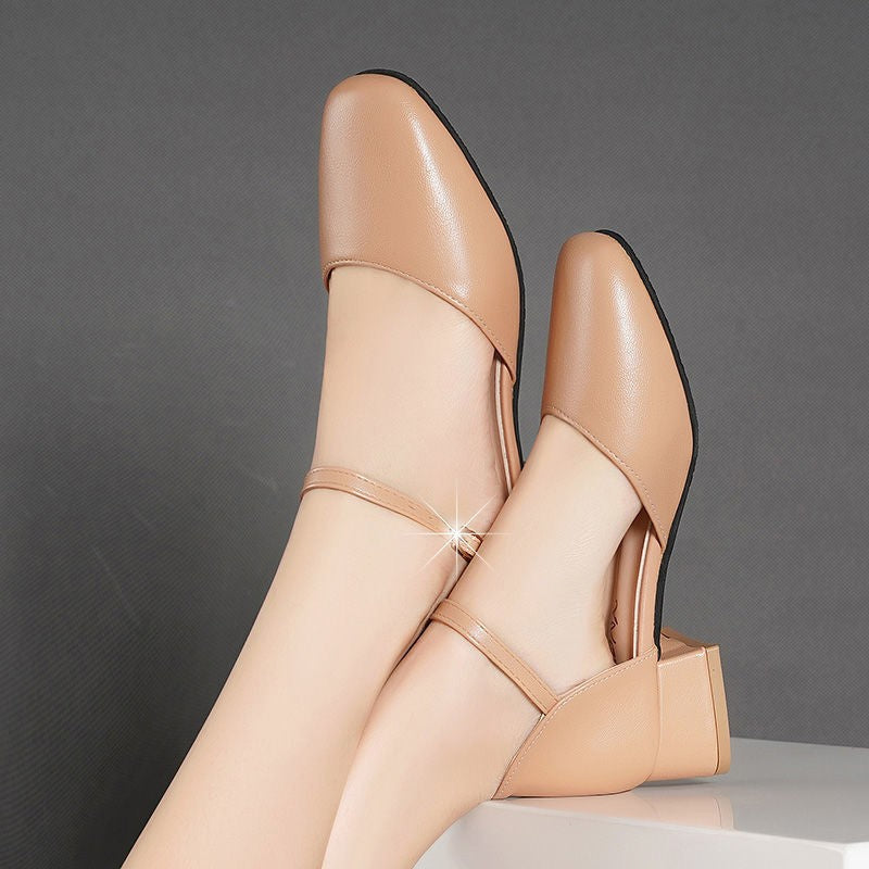 Women's Low Heel Professional Buckle Sping Sandal
